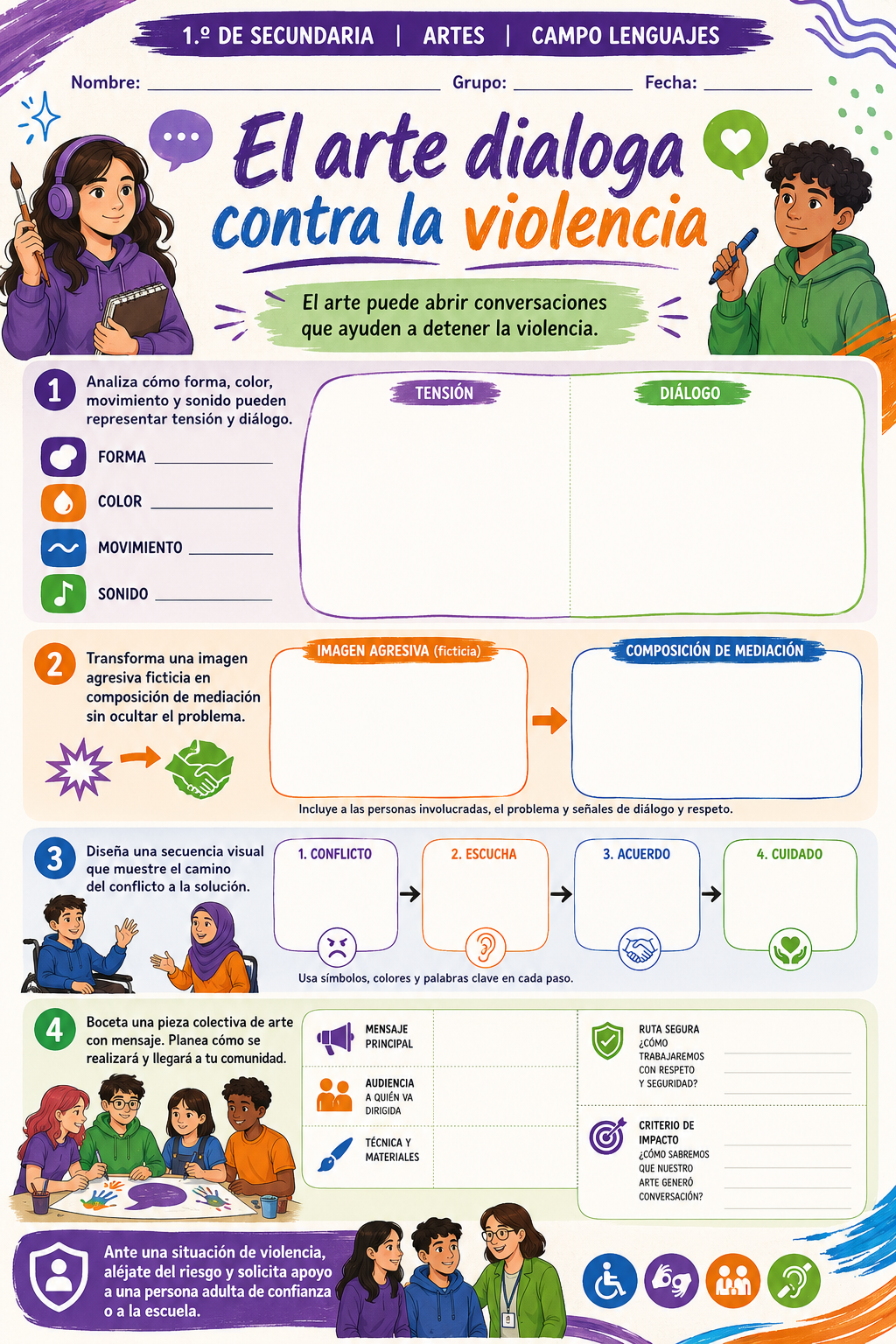 Fichas de trabajo ARTES SECUNDARIA 1°, 2° Y 3° Grado | TODOS LOS CONTENIDOS (IMPRIMIBLES) 6 Fichas de trabajo ARTES SECUNDARIA 1°, 2° Y 3° Grado | TODOS LOS CONTENIDOS (IMPRIMIBLES) - Image 6