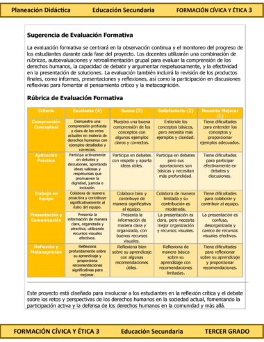 Programa Analítico Anual FORMACIÓN CÍVICA Y ÉTICA 3, Secundaria 3º (Ciclo Escolar 2025 – 2026) - Image 11