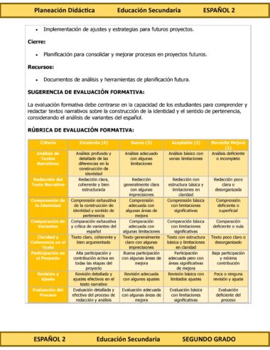 Programa Analítico Anual ESPAÑOL 2, Secundaria 2º (Ciclo Escolar 2025 – 2026) - Image 11