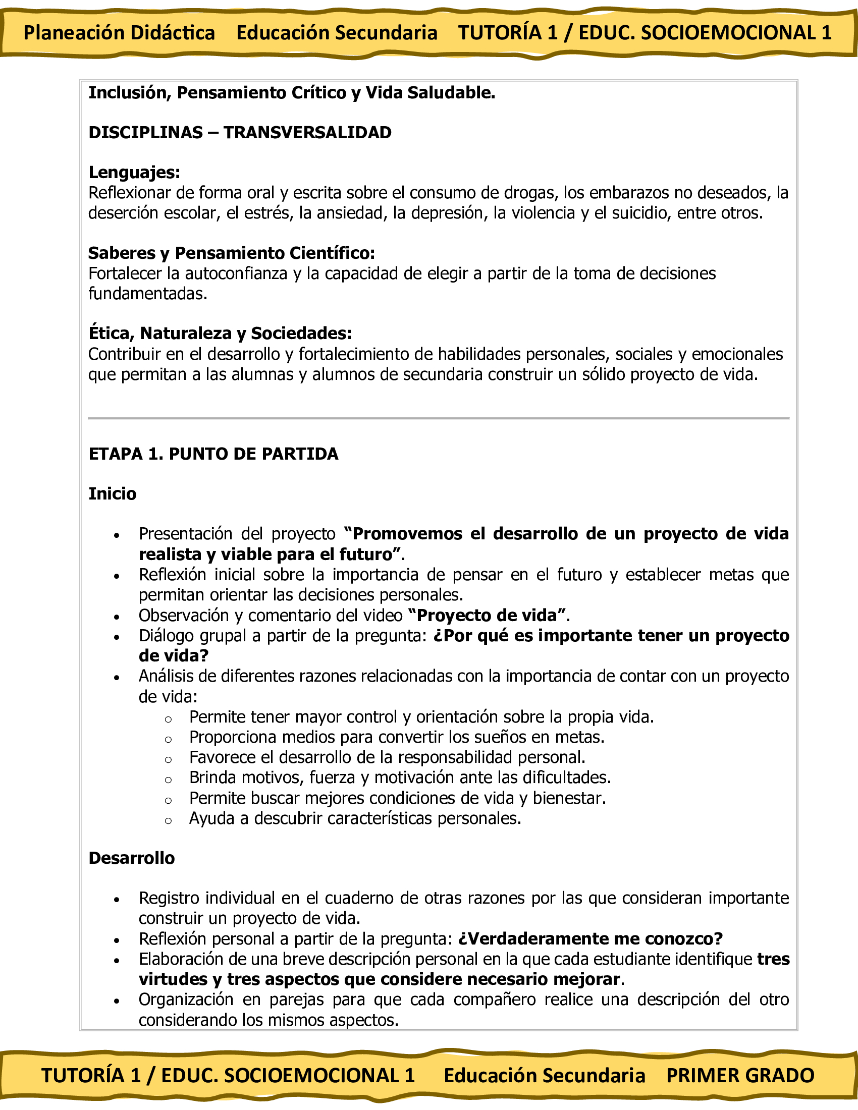 Programa Analítico Anual TUTORÍA 1 / EDUCACIÓN SOCIOEMOCIONAL 1, Secundaria 1º (Ciclo Escolar 2026 – 2027) 11 Programa Analítico Anual TUTORÍA 1 / EDUCACIÓN SOCIOEMOCIONAL 1, Secundaria 1º (Ciclo Escolar 2026 – 2027) - Imagen 11