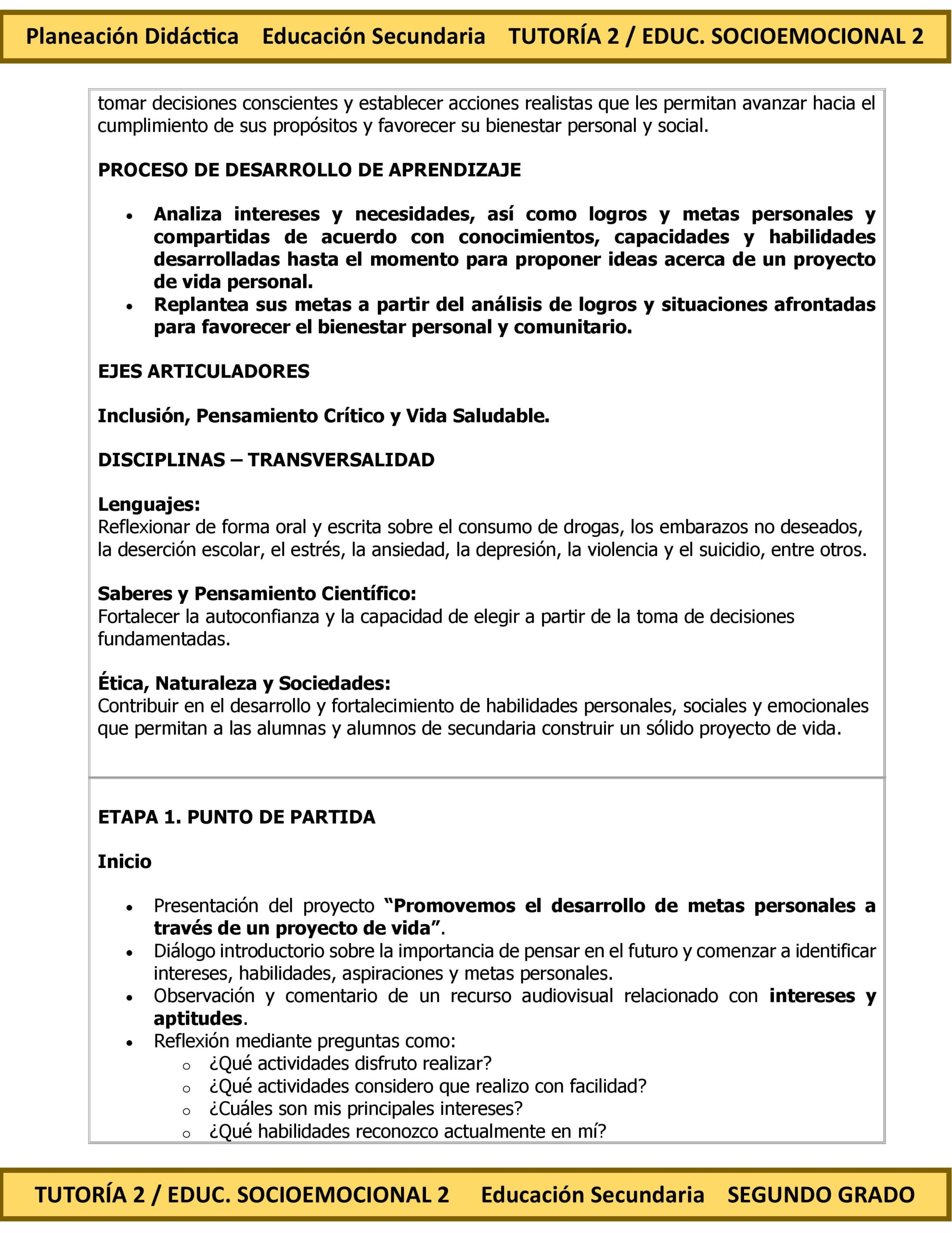Programa Analítico Anual TUTORÍA 2 / EDUCACIÓN SOCIOEMOCIONAL 2, Secundaria 2º (Ciclo Escolar 2026 – 2027) 11 Programa Analítico Anual TUTORÍA 2 / EDUCACIÓN SOCIOEMOCIONAL 2, Secundaria 2º (Ciclo Escolar 2026 – 2027) - Imagen 11