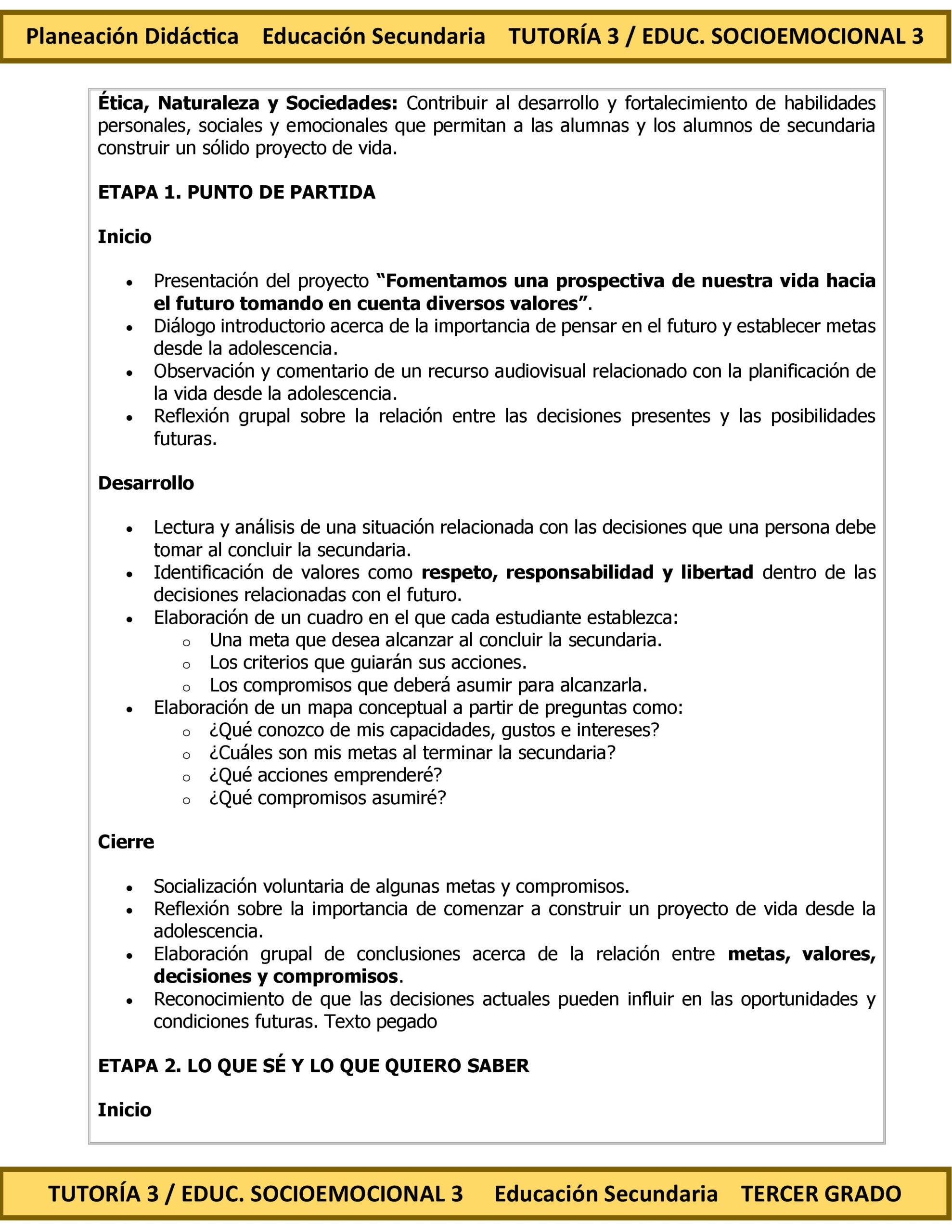 Programa Analítico Anual TUTORÍA 3 / EDUCACIÓN SOCIOEMOCIONAL 3, Secundaria 3º (Ciclo Escolar 2026 – 2027) 11 Programa Analítico Anual TUTORÍA 3 / EDUCACIÓN SOCIOEMOCIONAL 3, Secundaria 3º (Ciclo Escolar 2026 – 2027) - Imagen 11