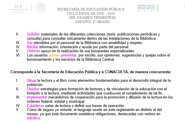 ejemplo examen español