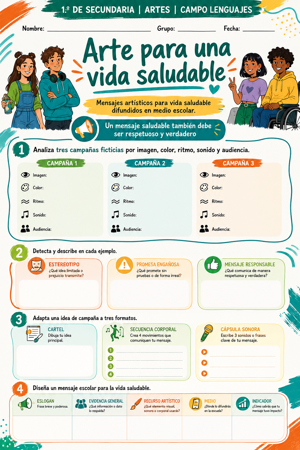 Fichas de trabajo ARTES SECUNDARIA 1°, 2° Y 3° Grado | TODOS LOS CONTENIDOS (IMPRIMIBLES) 7 Fichas de trabajo ARTES SECUNDARIA 1°, 2° Y 3° Grado | TODOS LOS CONTENIDOS (IMPRIMIBLES) - Image 7
