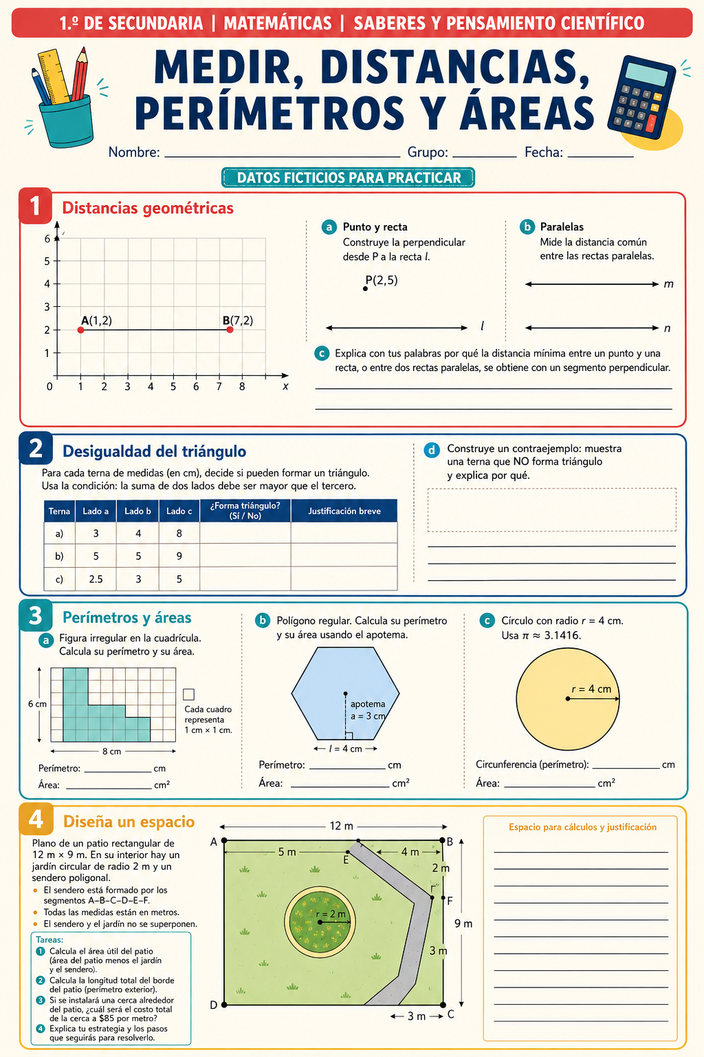 Fichas de trabajo MATEMÁTICAS SECUNDARIA 1°, 2° Y 3° Grado | TODOS LOS CONTENIDOS (IMPRIMIBLES) 2 Fichas de trabajo MATEMÁTICAS SECUNDARIA 1°, 2° Y 3° Grado | TODOS LOS CONTENIDOS (IMPRIMIBLES) - Image 2