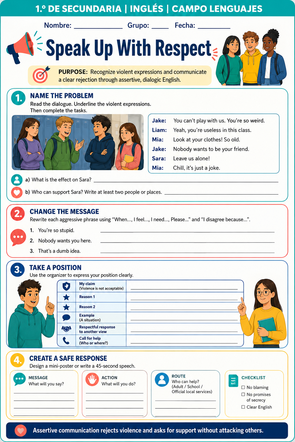 Fichas de trabajo INGLÉS SECUNDARIA 1°, 2° Y 3° Grado | TODOS LOS CONTENIDOS (IMPRIMIBLES) 8 Fichas de trabajo INGLÉS SECUNDARIA 1°, 2° Y 3° Grado | TODOS LOS CONTENIDOS (IMPRIMIBLES) - Image 8