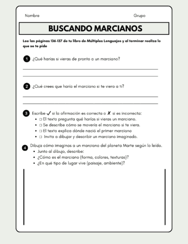 Cuadernillo de comprensión lectora. Múltiples Lenguajes. Cuarto Grado. Tomo II - Image 11