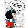 Tira cómica que presenta Formato de Planeación Y Diario de Trabajo "Mafalda", un personaje de dibujos animados, sosteniendo un maletín y expresando preocupación por sus planeaciones, enmarcado por múltiples paneles más pequeños con otras escenas y texto en español.