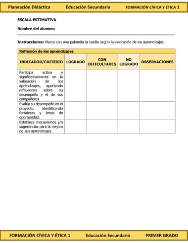 Programa Analítico Anual FORMACIÓN CÍVICA Y ÉTICA 1, Secundaria 1º (Ciclo Escolar 2025 – 2026) - Image 12