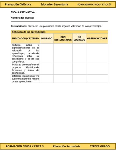 Programa Analítico Anual FORMACIÓN CÍVICA Y ÉTICA 3, Secundaria 3º (Ciclo Escolar 2025 – 2026) - Image 12