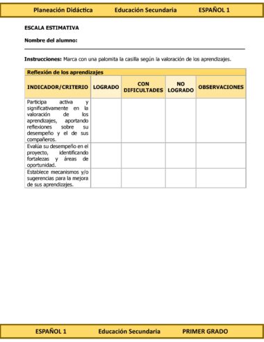 Programa Analítico Anual ESPAÑOL 1, Secundaria 1º (Ciclo Escolar 2025 – 2026) - Image 12