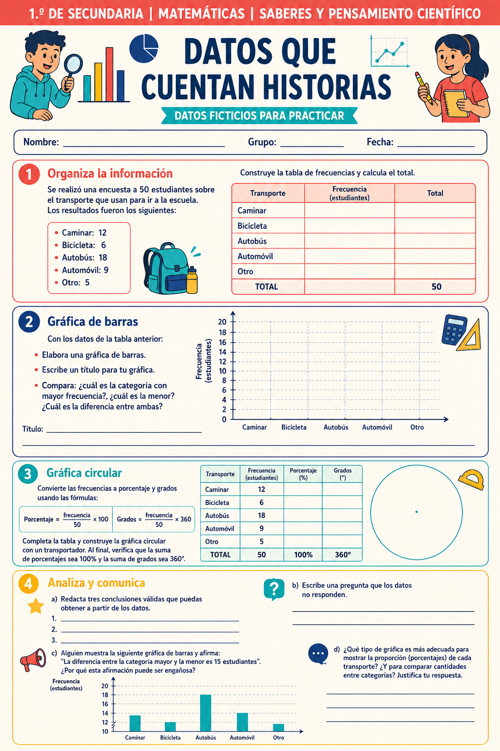 Fichas de trabajo MATEMÁTICAS SECUNDARIA 1°, 2° Y 3° Grado | TODOS LOS CONTENIDOS (IMPRIMIBLES) 3 Fichas de trabajo MATEMÁTICAS SECUNDARIA 1°, 2° Y 3° Grado | TODOS LOS CONTENIDOS (IMPRIMIBLES) - Image 3