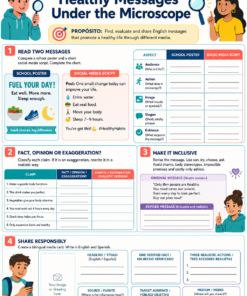 Fichas de trabajo INGLÉS SECUNDARIA 1°, 2° Y 3° Grado | TODOS LOS CONTENIDOS (IMPRIMIBLES) 24 12 Healthy Messages Under the Microscope