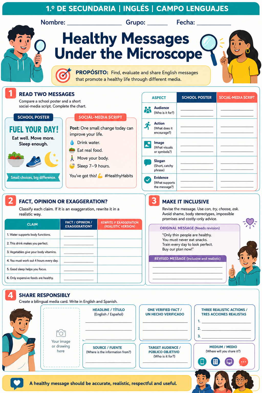Fichas de trabajo INGLÉS SECUNDARIA 1°, 2° Y 3° Grado | TODOS LOS CONTENIDOS (IMPRIMIBLES) 9 Fichas de trabajo INGLÉS SECUNDARIA 1°, 2° Y 3° Grado | TODOS LOS CONTENIDOS (IMPRIMIBLES) - Image 9