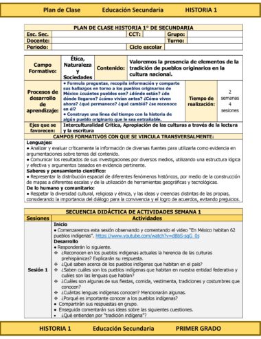 Programa Analítico Anual HISTORIA 1, Secundaria 1º (Ciclo Escolar 2025 – 2026) - Image 13