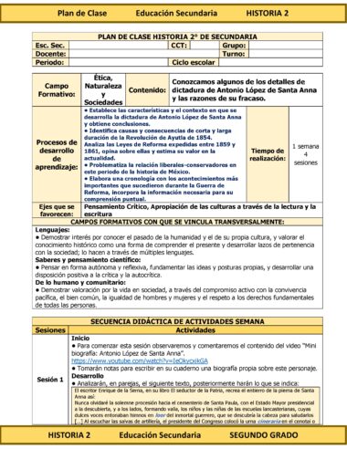 Programa Analítico Anual HISTORIA 2, Secundaria 2º (Ciclo Escolar 2025 – 2026) - Image 13