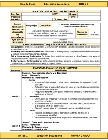 Programa Analítico Anual ARTES 1, Secundaria 1º (Ciclo Escolar 2025 – 2026) - Image 13