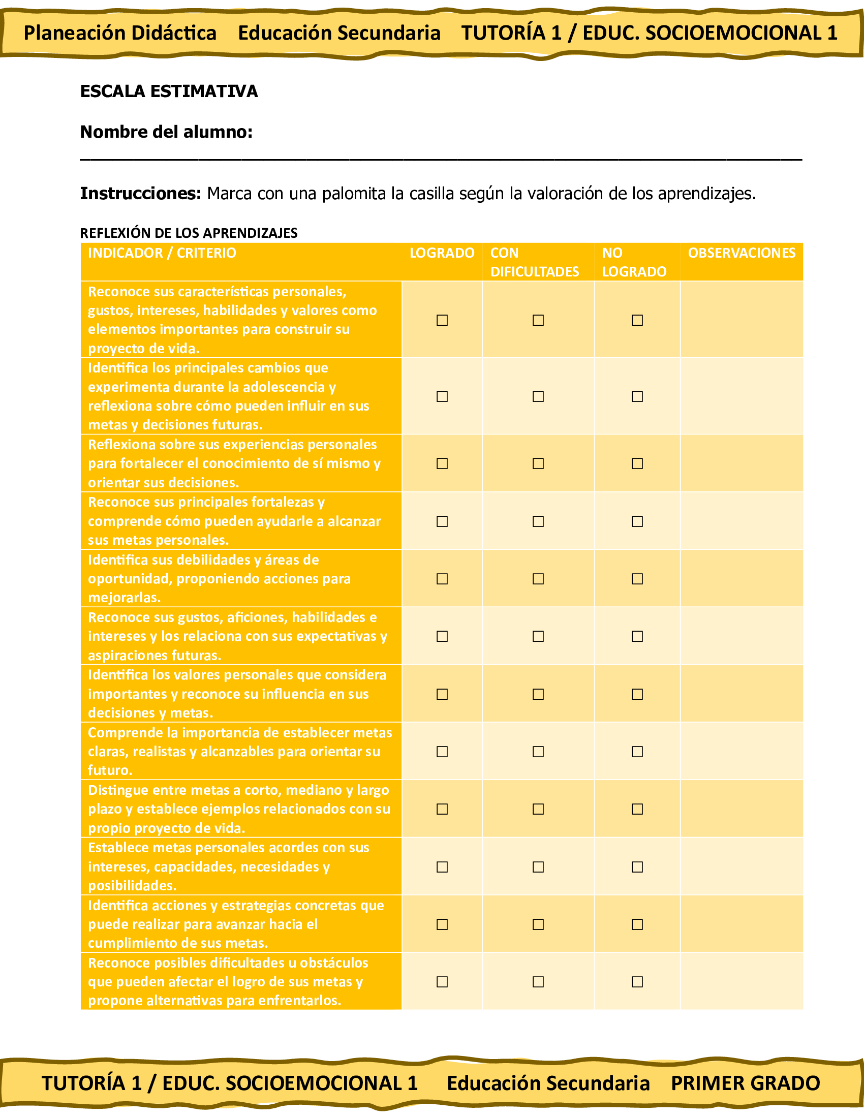 Programa Analítico Anual TUTORÍA 1 / EDUCACIÓN SOCIOEMOCIONAL 1, Secundaria 1º (Ciclo Escolar 2026 – 2027) 13 Programa Analítico Anual TUTORÍA 1 / EDUCACIÓN SOCIOEMOCIONAL 1, Secundaria 1º (Ciclo Escolar 2026 – 2027) - Imagen 13