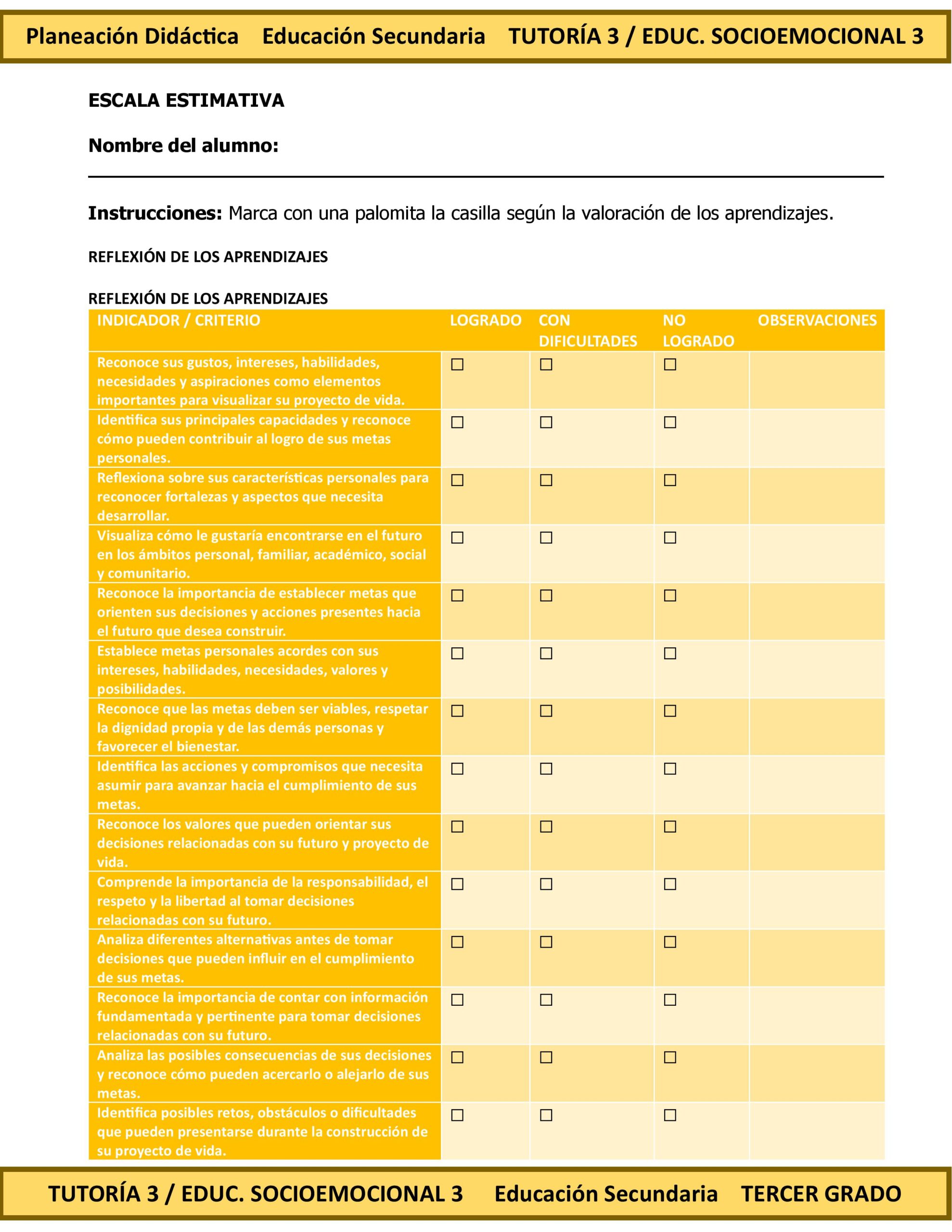 Programa Analítico Anual TUTORÍA 3 / EDUCACIÓN SOCIOEMOCIONAL 3, Secundaria 3º (Ciclo Escolar 2026 – 2027) 13 Programa Analítico Anual TUTORÍA 3 / EDUCACIÓN SOCIOEMOCIONAL 3, Secundaria 3º (Ciclo Escolar 2026 – 2027) - Imagen 13