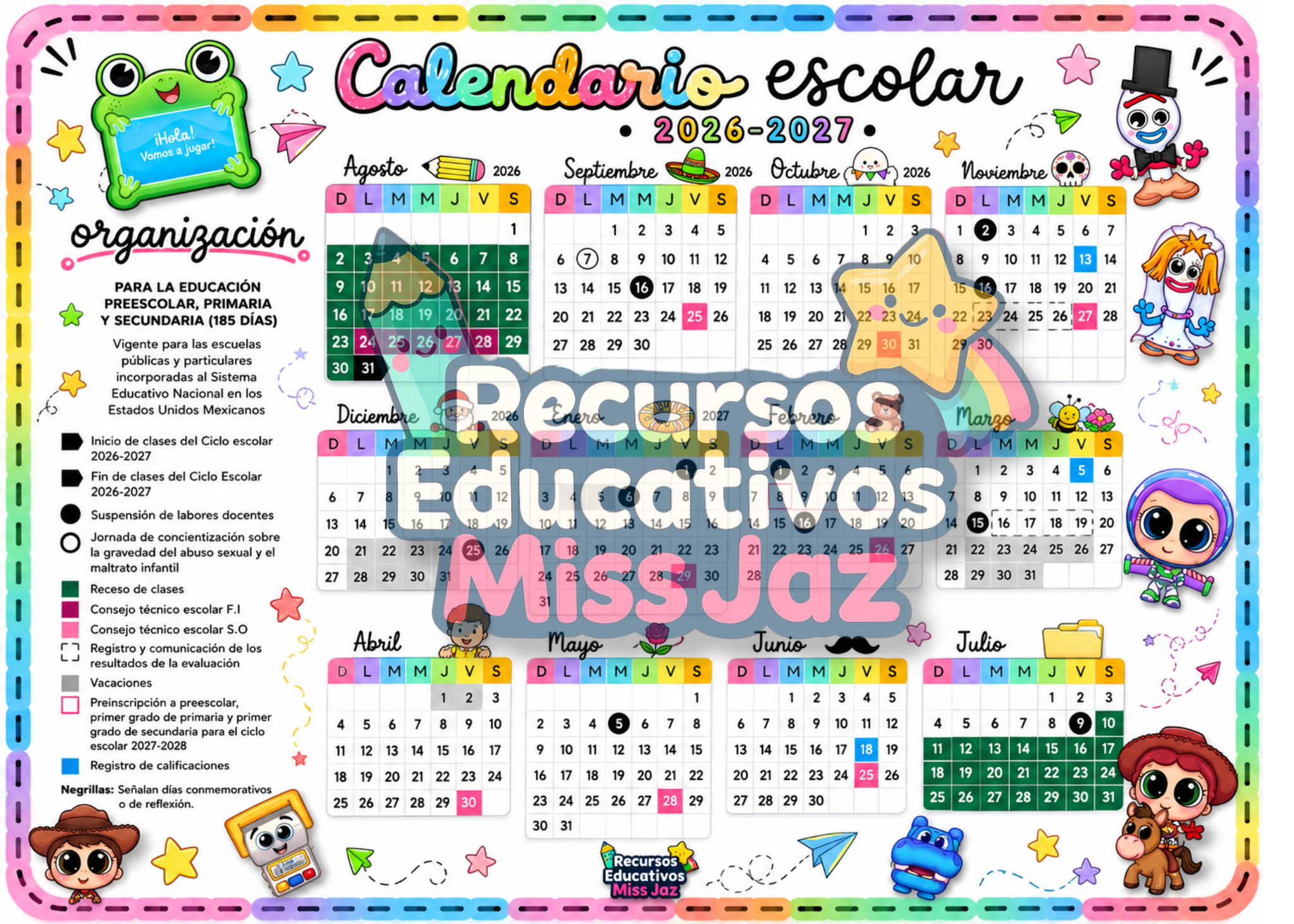 📚✨ Calendario Escolar 2026-2027 | Temática Toy Story 5 | 6 diseños 6 📚✨ Calendario Escolar 2026-2027 | Temática Toy Story 5 | 6 diseños - Image 6