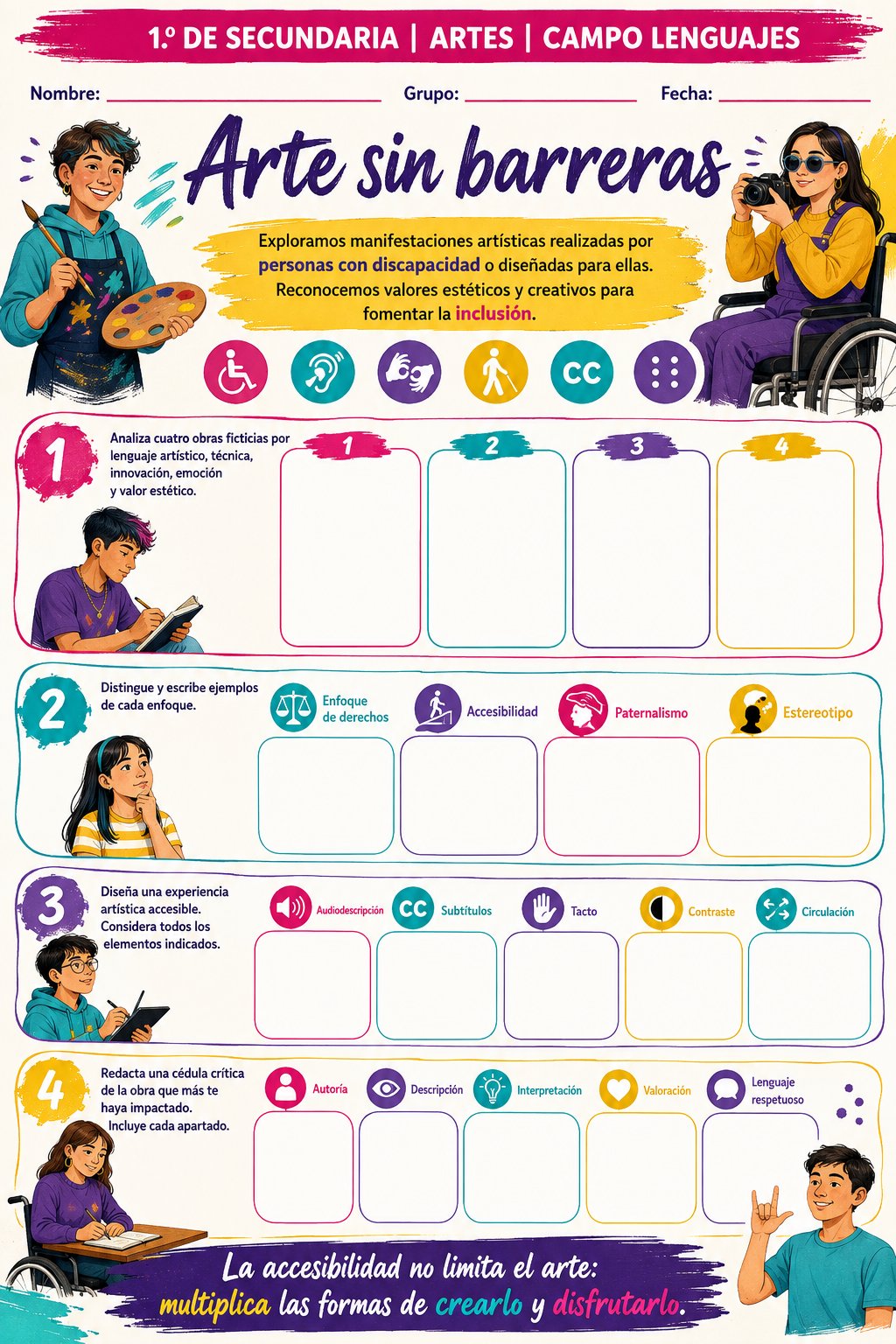 Fichas de trabajo ARTES SECUNDARIA 1°, 2° Y 3° Grado | TODOS LOS CONTENIDOS (IMPRIMIBLES) 9 Fichas de trabajo ARTES SECUNDARIA 1°, 2° Y 3° Grado | TODOS LOS CONTENIDOS (IMPRIMIBLES) - Image 9