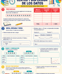 Fichas de trabajo MATEMÁTICAS SECUNDARIA 1°, 2° Y 3° Grado | TODOS LOS CONTENIDOS (IMPRIMIBLES) 18 13 Centro y dispersion de los datos