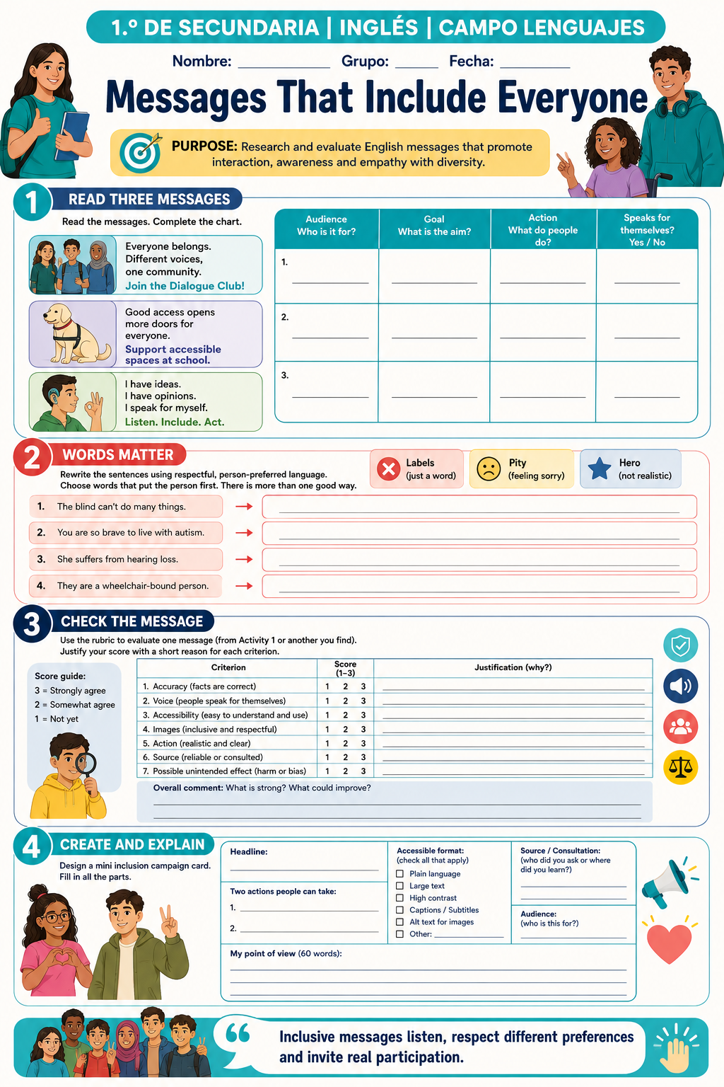 Fichas de trabajo INGLÉS SECUNDARIA 1°, 2° Y 3° Grado | TODOS LOS CONTENIDOS (IMPRIMIBLES) 10 Fichas de trabajo INGLÉS SECUNDARIA 1°, 2° Y 3° Grado | TODOS LOS CONTENIDOS (IMPRIMIBLES) - Image 10
