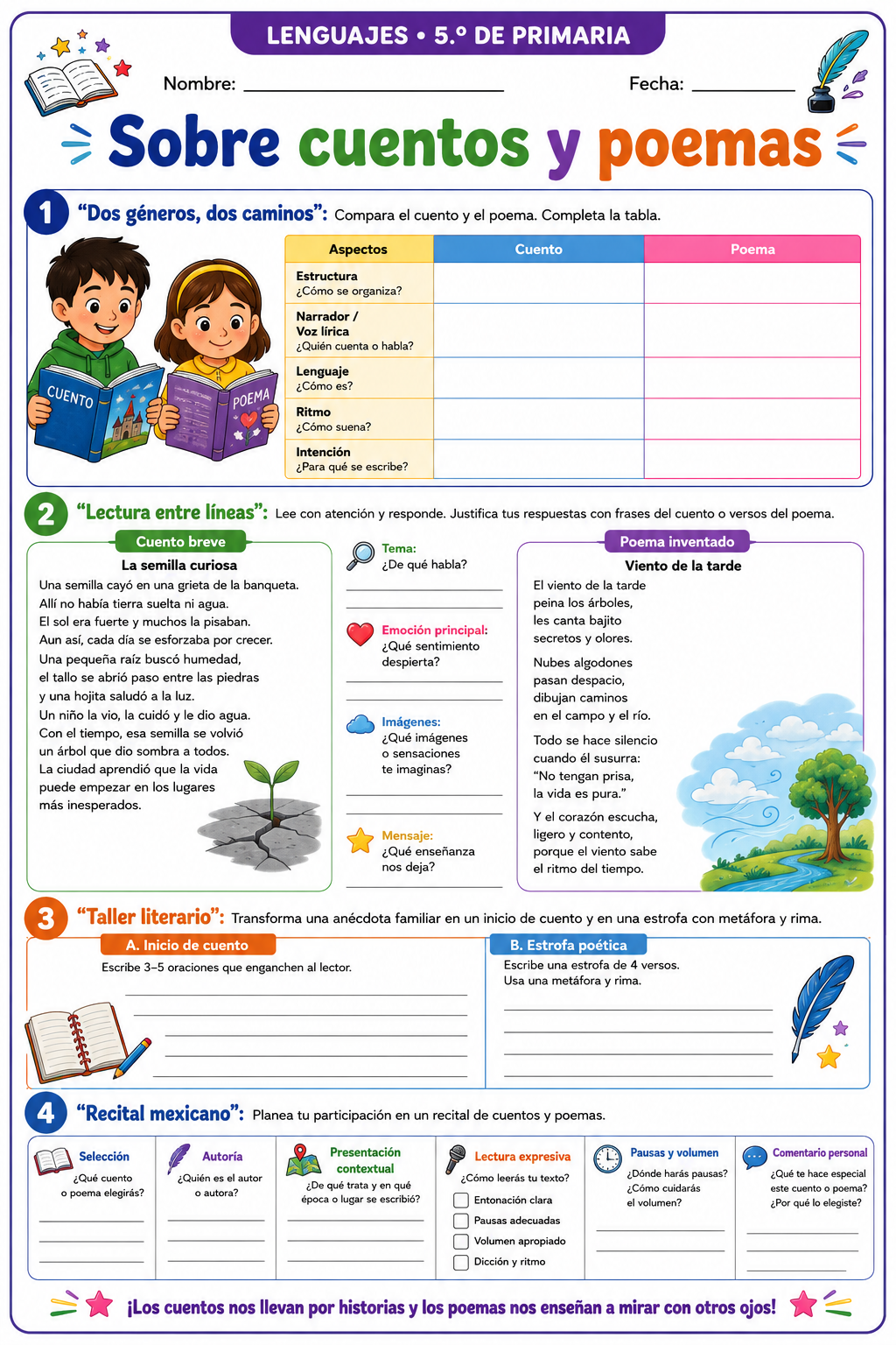 Fichas de trabajo PRIMARIA 5° Grado TODOS LOS PROYECTOS (IMPRIMIBLES) 17 Fichas de trabajo PRIMARIA 5° Grado TODOS LOS PROYECTOS (IMPRIMIBLES) - Image 17