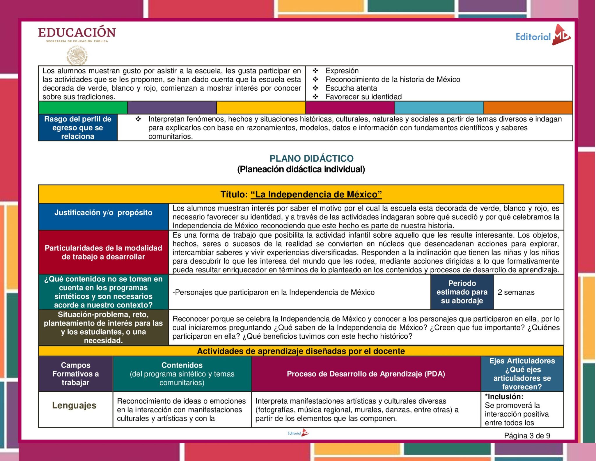 Planeación La Independencia de México para Preescolar 4 Planeación La Independencia de México para Preescolar - Image 4