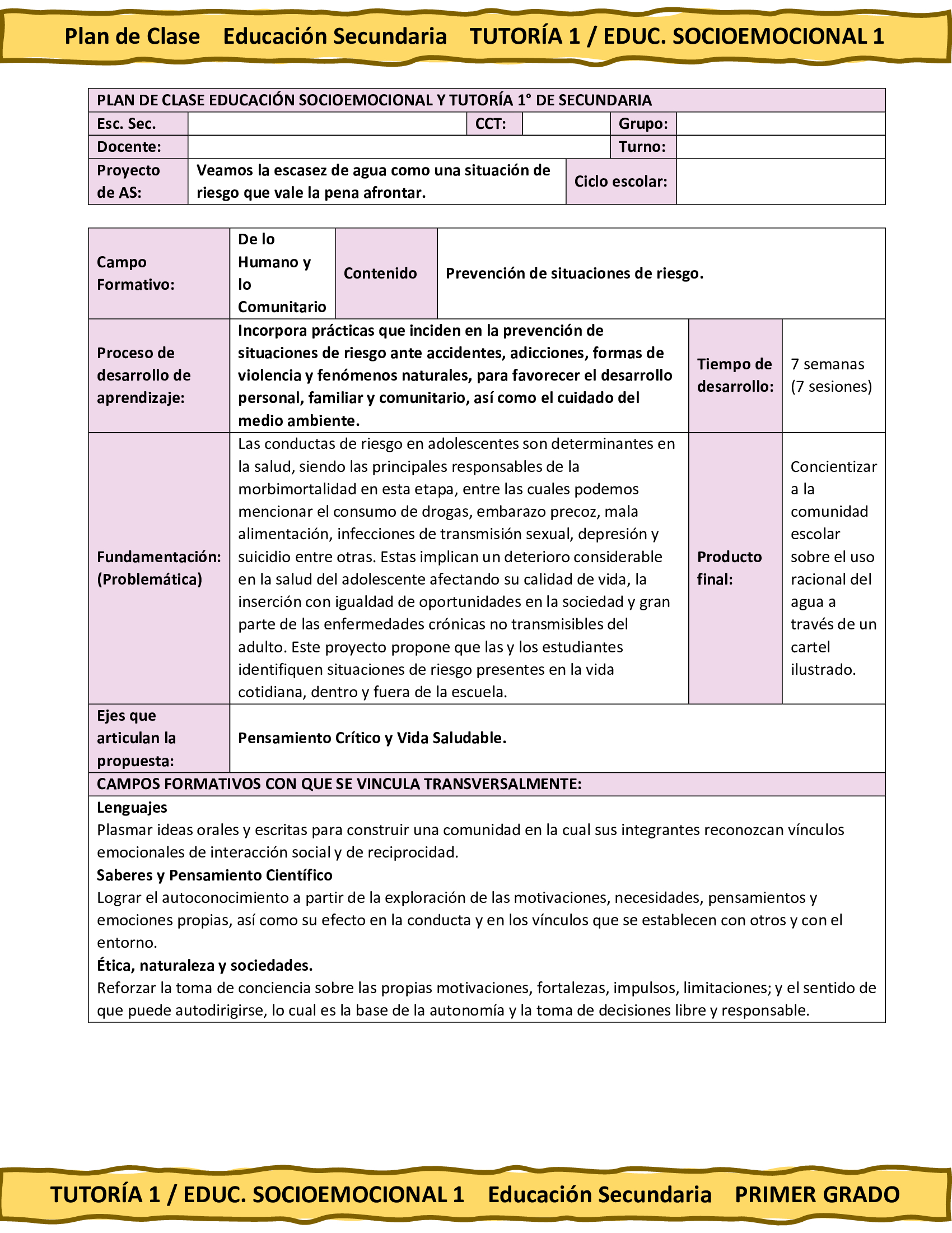 Programa Analítico Anual TUTORÍA 1 / EDUCACIÓN SOCIOEMOCIONAL 1, Secundaria 1º (Ciclo Escolar 2026 – 2027) 14 Programa Analítico Anual TUTORÍA 1 / EDUCACIÓN SOCIOEMOCIONAL 1, Secundaria 1º (Ciclo Escolar 2026 – 2027) - Imagen 14