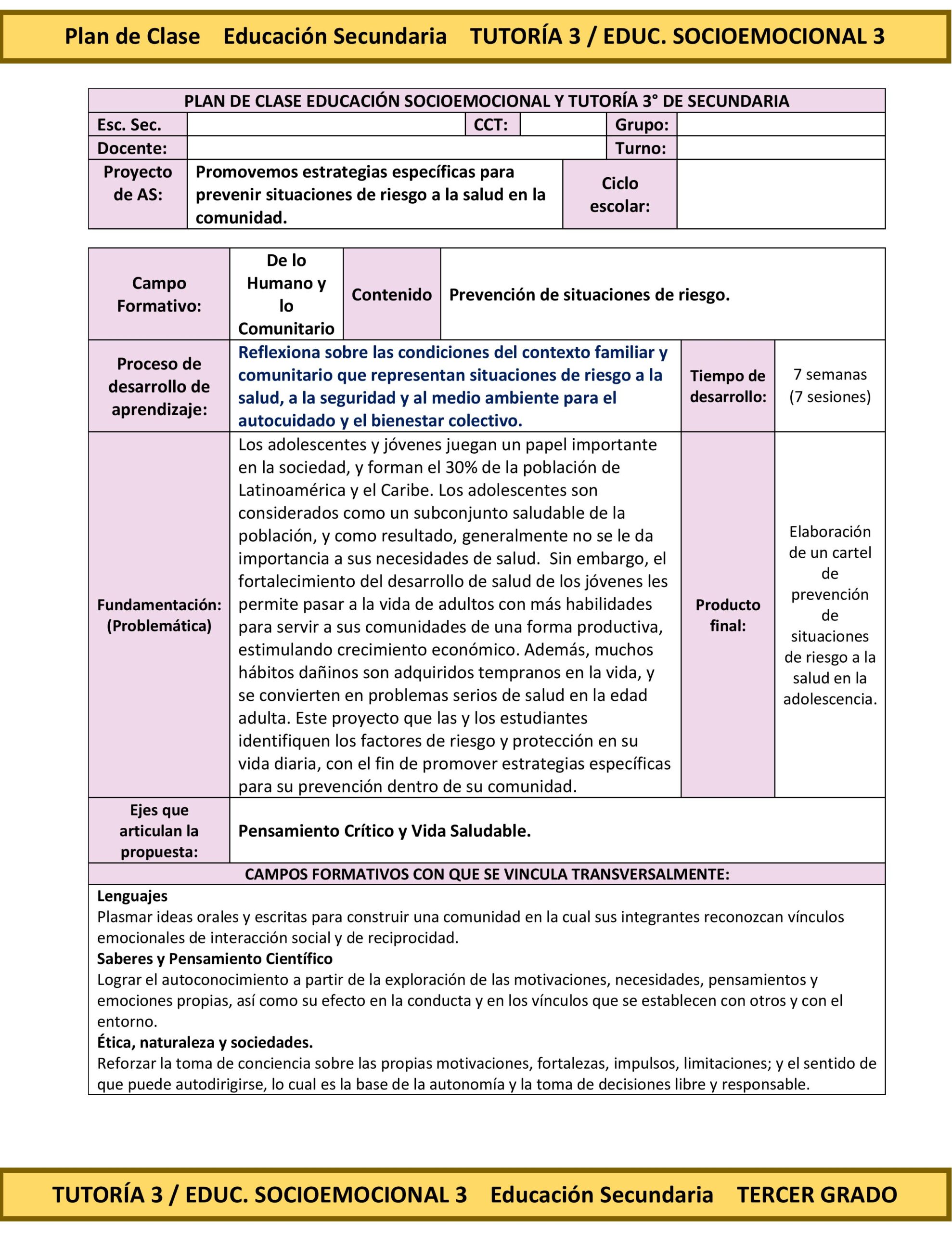 Programa Analítico Anual TUTORÍA 3 / EDUCACIÓN SOCIOEMOCIONAL 3, Secundaria 3º (Ciclo Escolar 2026 – 2027) 14 Programa Analítico Anual TUTORÍA 3 / EDUCACIÓN SOCIOEMOCIONAL 3, Secundaria 3º (Ciclo Escolar 2026 – 2027) - Imagen 14