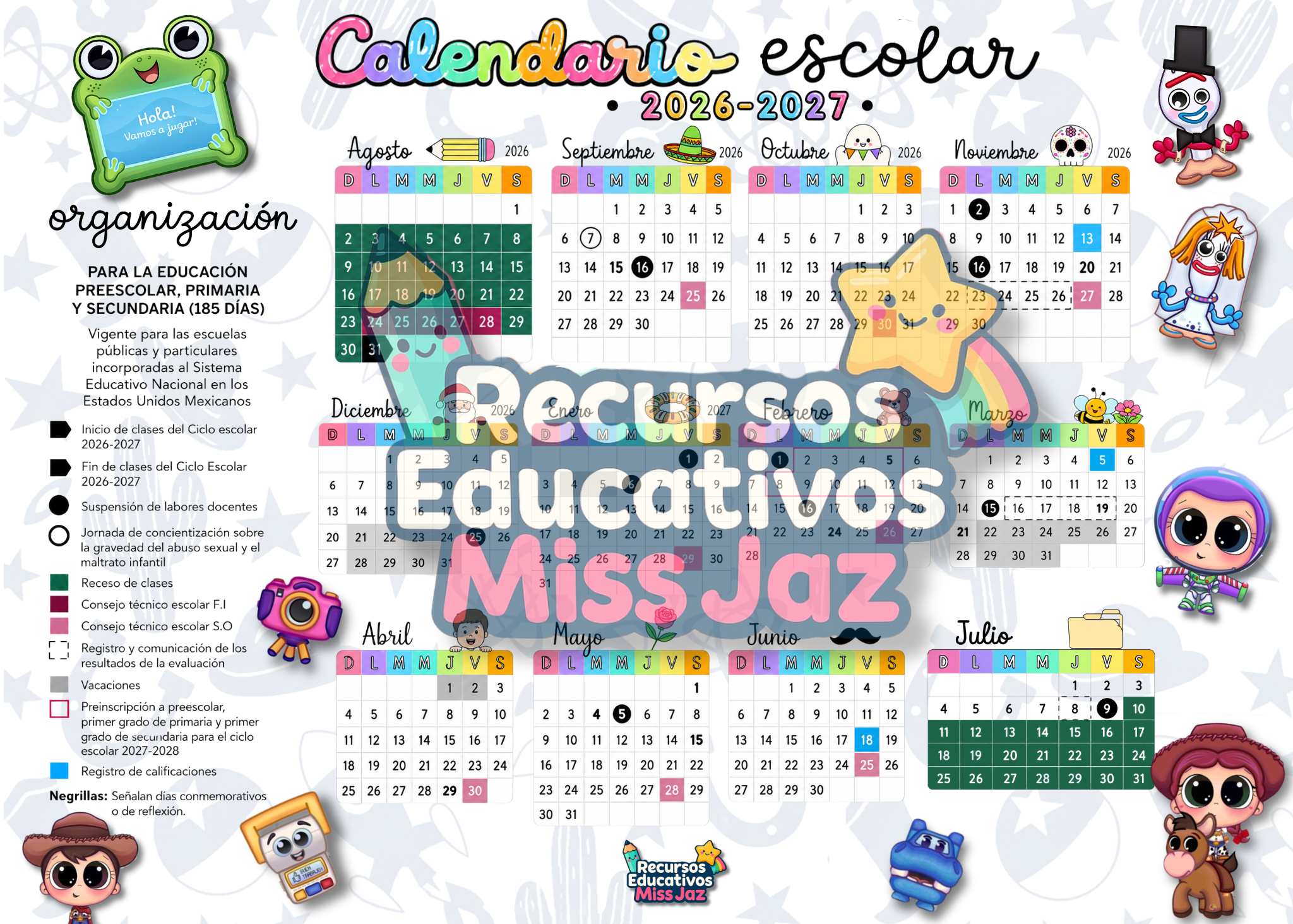 📚✨ Calendario Escolar 2026-2027 | Temática Toy Story 5 | 6 diseños 7 📚✨ Calendario Escolar 2026-2027 | Temática Toy Story 5 | 6 diseños - Image 7