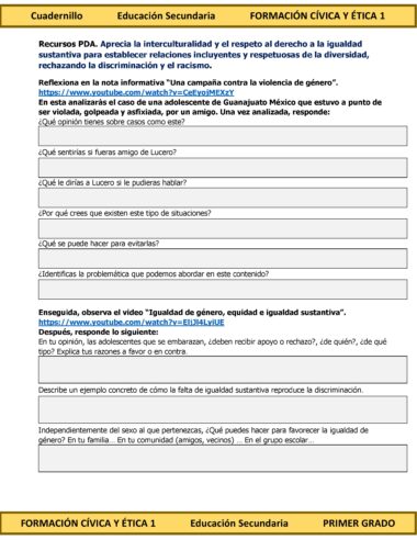 Programa Analítico Anual FORMACIÓN CÍVICA Y ÉTICA 1, Secundaria 1º (Ciclo Escolar 2025 – 2026) - Image 15