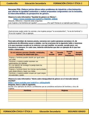 Programa Analítico Anual FORMACIÓN CÍVICA Y ÉTICA 2, Secundaria 2º (Ciclo Escolar 2025 – 2026) - Image 15