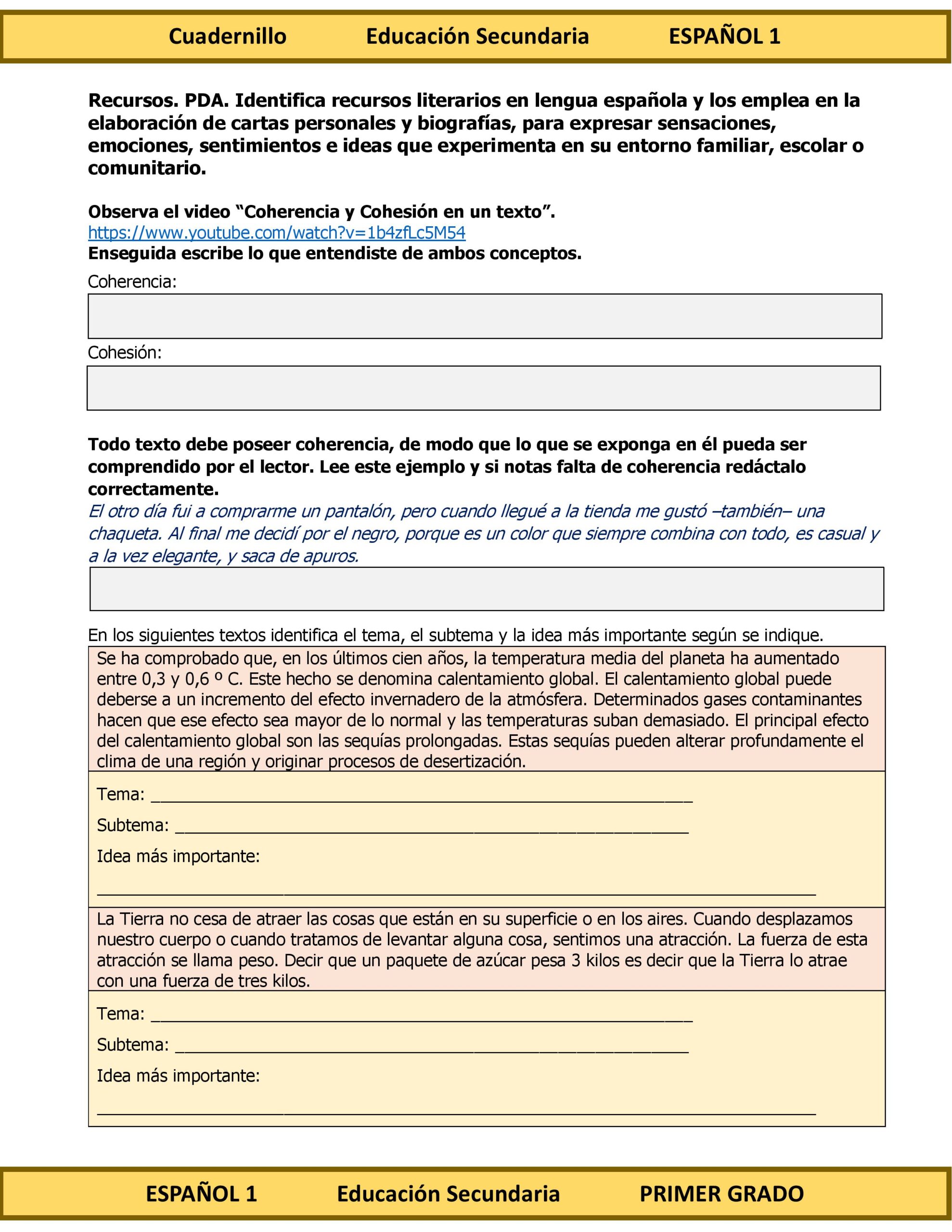 Programa Analítico Anual ESPAÑOL 1, Secundaria 1º (Ciclo Escolar 2026 – 2027) 15 Programa Analítico Anual ESPAÑOL 1, Secundaria 1º (Ciclo Escolar 2026 – 2027) - Image 15