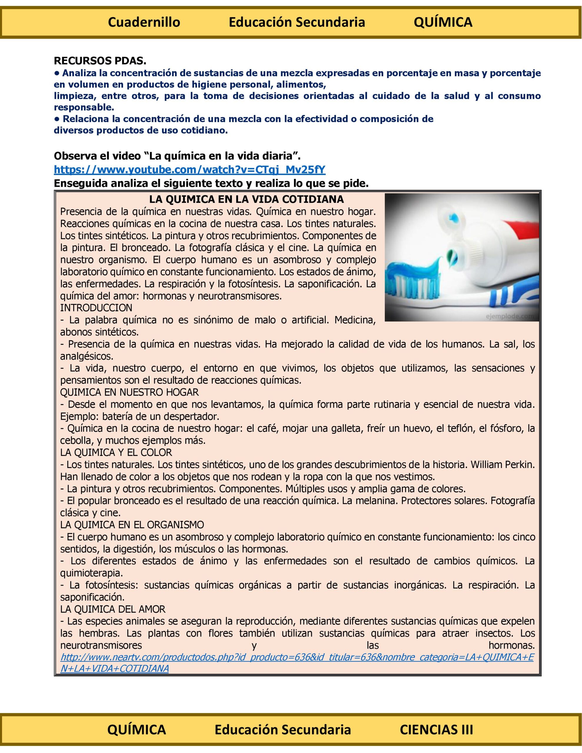 Programa Analítico Anual CIENCIAS III QUÍMICA, Secundaria 3º (Ciclo Escolar 2026 – 2027) 15 Programa Analítico Anual CIENCIAS III QUÍMICA, Secundaria 3º (Ciclo Escolar 2026 – 2027) - Image 15