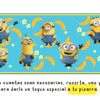 Banderines de Bienvenida con temática de Minions 30 Decoraciones para tablones de anuncios con temática de los Minions, que muestran a los Minions en varias poses rodeados de plátanos amarillos sobre un fondo azul. El texto en la parte inferior dice: