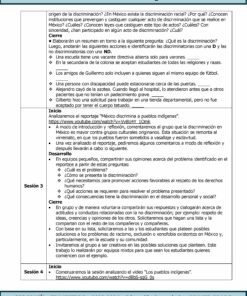A TERCER TRIMESTRE Programa Analítico GEOGRAFÍA Secundaria 1º (Ciclo Escolar 2023 – 2024) for secundaria in geografía for the ciclo escolar 2023 – 2024. El documento describe tres sesiones centradas en cuestiones sociales, incluida la discriminación y el secularismo, con objetivos, procedimientos y resultados esperados. para cada sesión.