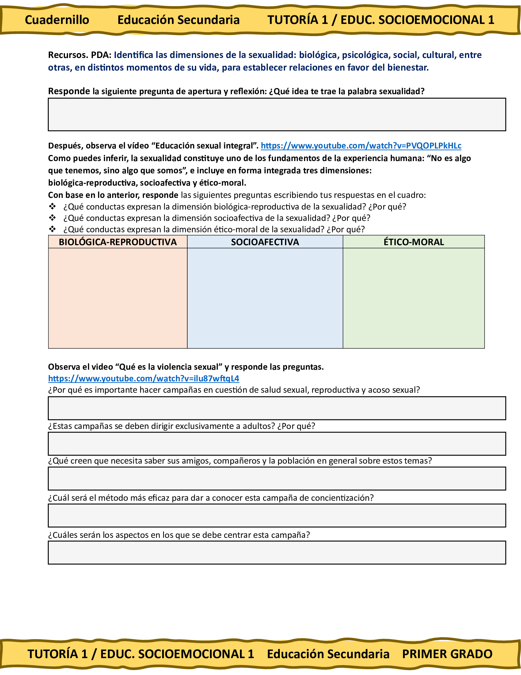 Programa Analítico Anual TUTORÍA 1 / EDUCACIÓN SOCIOEMOCIONAL 1, Secundaria 1º (Ciclo Escolar 2026 – 2027) 16 Programa Analítico Anual TUTORÍA 1 / EDUCACIÓN SOCIOEMOCIONAL 1, Secundaria 1º (Ciclo Escolar 2026 – 2027) - Imagen 16