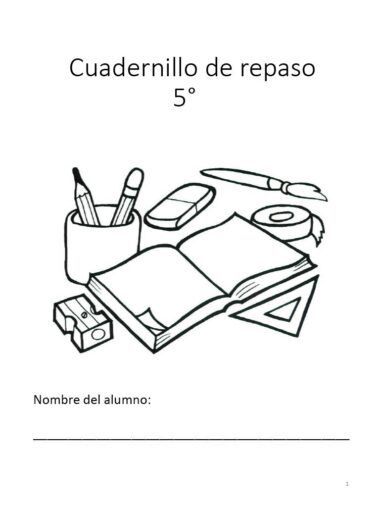 Cuadernillo de repaso. Matemáticas. Quinto grado