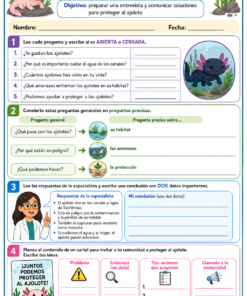 Fichas de trabajo PRIMARIA 3° Grado TODOS LOS PROYECTOS (IMPRIMIBLES) 26 17 Mi amigo el ajolote