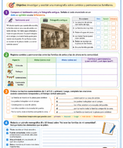 Fichas de trabajo PRIMARIA 4° Grado TODOS LOS PROYECTOS (IMPRIMIBLES) 38 17 asi eran las familias de mi comunidad