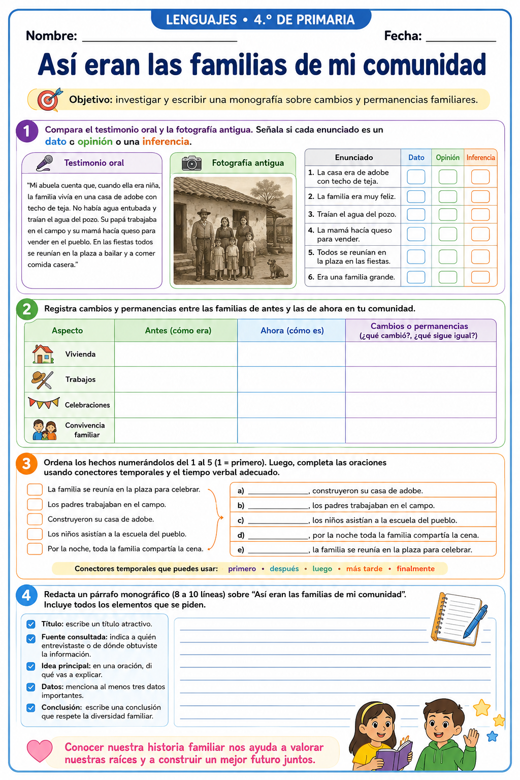 Fichas de trabajo PRIMARIA 4° Grado TODOS LOS PROYECTOS (IMPRIMIBLES) 18 Fichas de trabajo PRIMARIA 4° Grado TODOS LOS PROYECTOS (IMPRIMIBLES) - Image 18