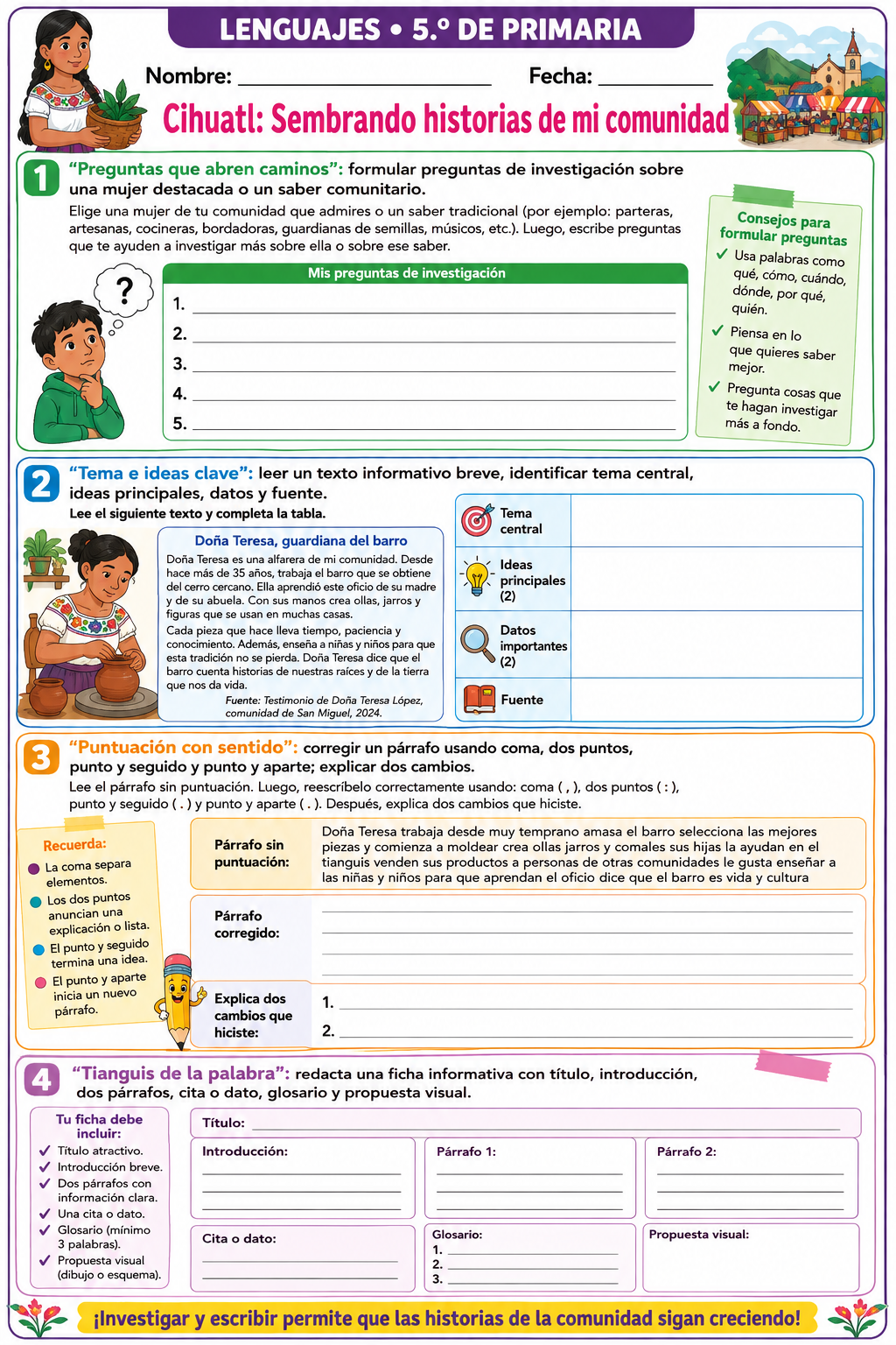Fichas de trabajo PRIMARIA 1° a 6° Grado | TODOS LOS PROYECTOS (IMPRIMIBLES) 4 Fichas de trabajo PRIMARIA 1° a 6° Grado | TODOS LOS PROYECTOS (IMPRIMIBLES) - Image 4