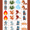 Hoja de actividades con un juego de memoria de dragones, que incluye iconos para emparejar e instrucciones para recortar.