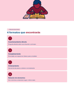 Guía de Estudio HORAS ADICIONALES HISTORIA Educación Secundaria- USICAMM 2026 - 2027 + (Simulador 90 Reactivos) 48 Ilustración de una persona escribiendo en un escritorio sobre una lista titulada