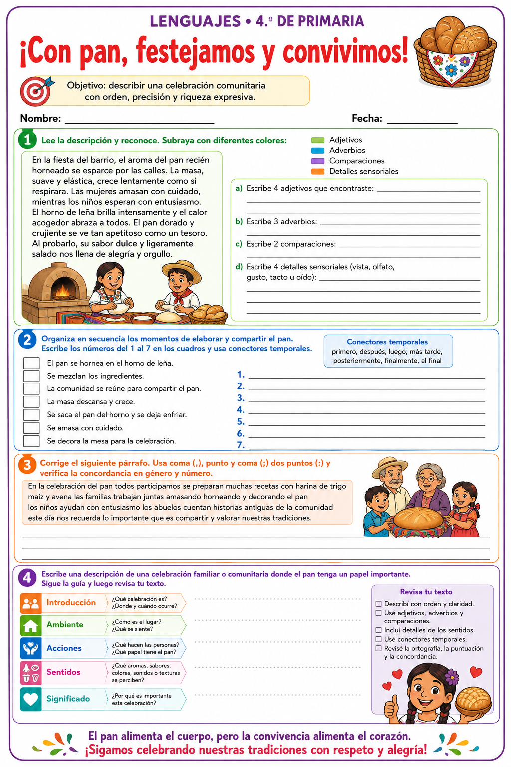 Fichas de trabajo PRIMARIA 4° Grado TODOS LOS PROYECTOS (IMPRIMIBLES) 17 Fichas de trabajo PRIMARIA 4° Grado TODOS LOS PROYECTOS (IMPRIMIBLES) - Image 17