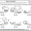 UNIDAD DIDACTICA ¡JUGUEMOS A MEDIR! 20 Hoja de trabajo en blanco y negro que muestra seis balancines con diferentes objetos y animales en cada lado, como un oso frente a un gato, un elefante frente a una pelota, un libro frente a un lápiz, etc., para una actividad científica sobre el peso.