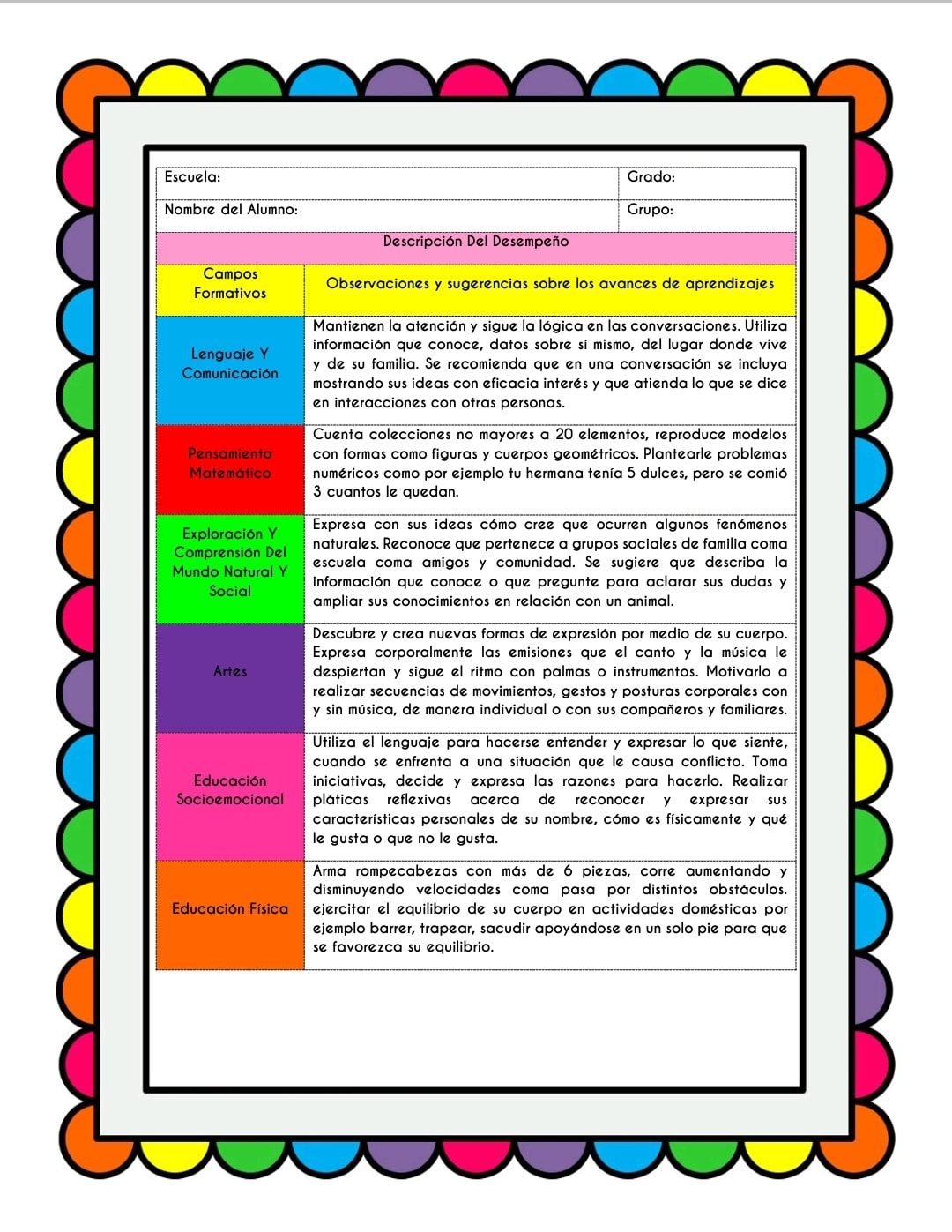 Reportes de Evaluacion Tercer Momento Preescolar