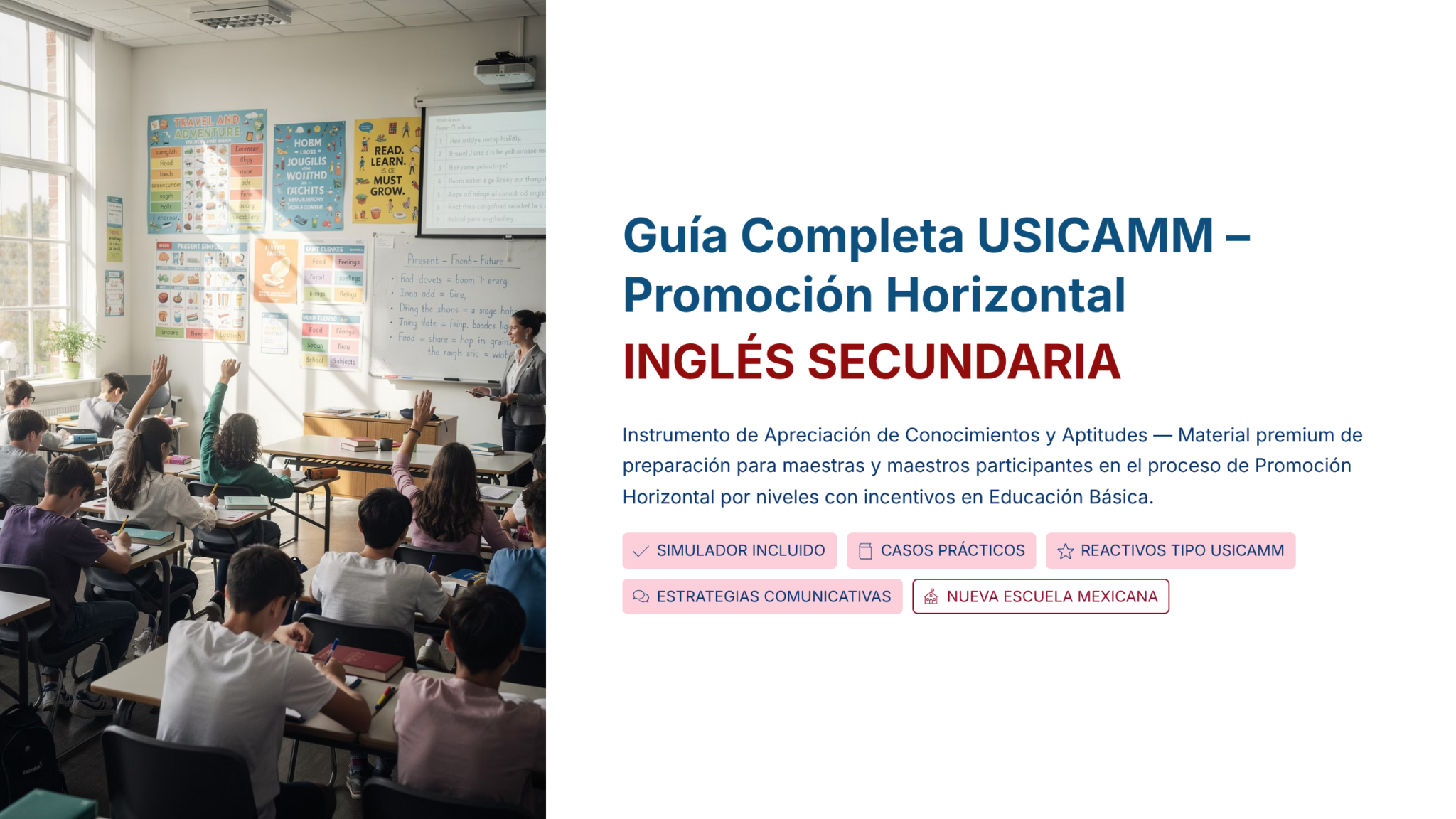 Guía de Estudio PROMOCIÓN HORIZONTAL INGLÉS – USICAMM 2026 – 2027 + (Simulador 90 Reactivos) 9 Guía de Estudio PROMOCIÓN HORIZONTAL INGLÉS – USICAMM 2026 – 2027 + (Simulador 90 Reactivos) - Image 9